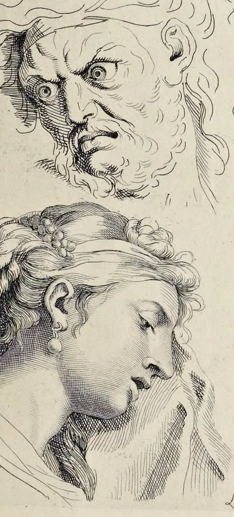 An illustration from Sentimens des plus habiles peintres sur la pratique de la peinture et sculpture : mis en tables de preceptes, avec plusieurs discours academiques, ou conferences tenuës en l'Académie royale desdits arts .., 1696, leaf 72