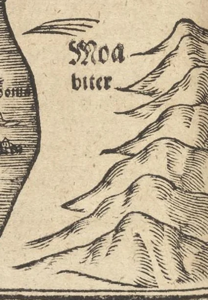 An illustration from Itinerarium Sacrae Scripturae, das ist, Ein Reisebuch uber die gantze heilige Schrifft in zwey Bücher getheilet : der erste Theil begreifft alle Reisen der lieben Patriarchen, Richter, Könige, Propheten, Fürsten, etc. nach deutschen Meilen ausgerechnet vnnd die Ländere Städte, Wasser, Berg vnd Thal, deren in heiliger Schrifft gedacht wird, nach aller Gelegenheit und Gestalt beschrieben ... der ander gehet auff das Newe Testament vnd zeiget an wie die Jungfraw Maria, Joseph, die Weisen aus Morgenland, der Herr Jesus Christus vnd die lieben Apostel gereiset haben ... : zuuor gemehret mit einem Büchlein De Monetis et Mensuris, darin alle Silbern vnd Goldmüntze, auch Korn vnd Weinmass, deren in heiliger Schrifft gedacht, nach Notturfft erkleret werden : jetzt aber auffs newe durch den Autoren selbst mit Fleiss vbersehen ... gemehret vnd gebessert, insonderheit aber mit einer feinen nützlichen Erklerung dess Buchs Josua, 1597, leaf 273