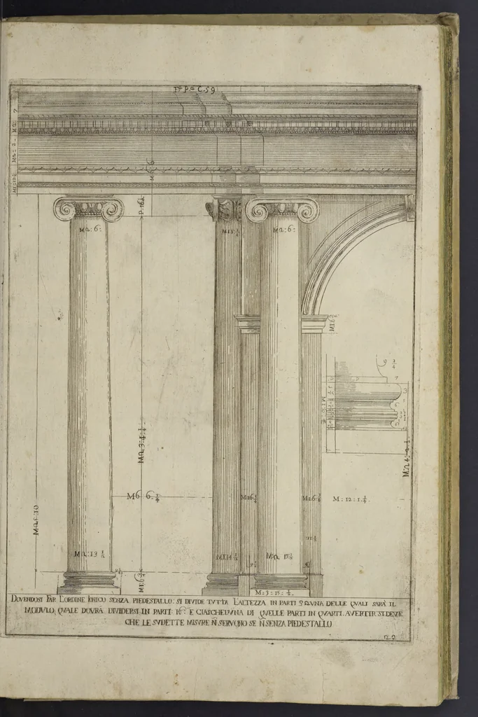 An illustration from L'architettura civile : preparata sú la geometria, e ridotta alle prospettive : considerazioni pratiche, 1711, leaf 122