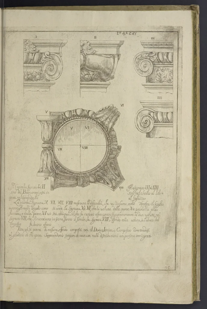 An illustration from L'architettura civile : preparata sú la geometria, e ridotta alle prospettive : considerazioni pratiche, 1711, leaf 134