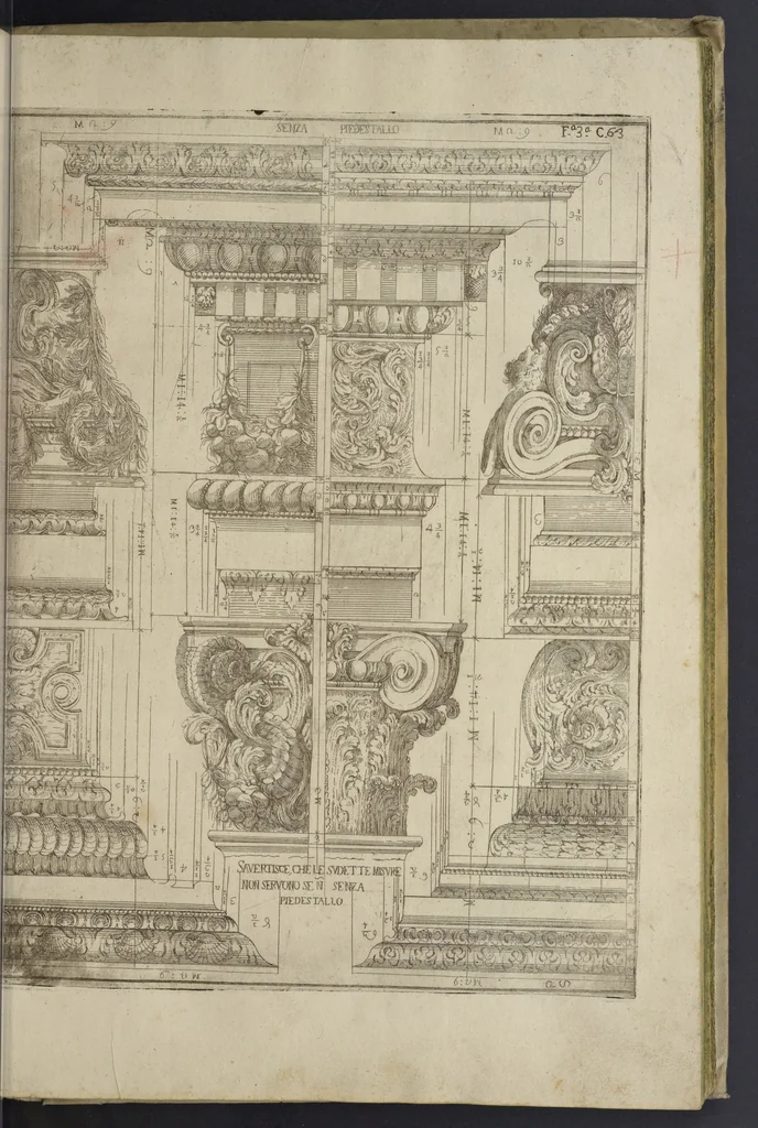 An illustration from L'architettura civile : preparata sú la geometria, e ridotta alle prospettive : considerazioni pratiche, 1711, leaf 146