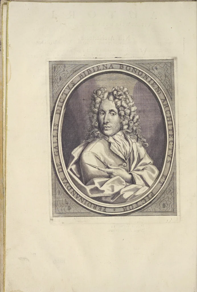 An illustration from L'architettura civile : preparata sú la geometria, e ridotta alle prospettive : considerazioni pratiche, 1711, leaf 15