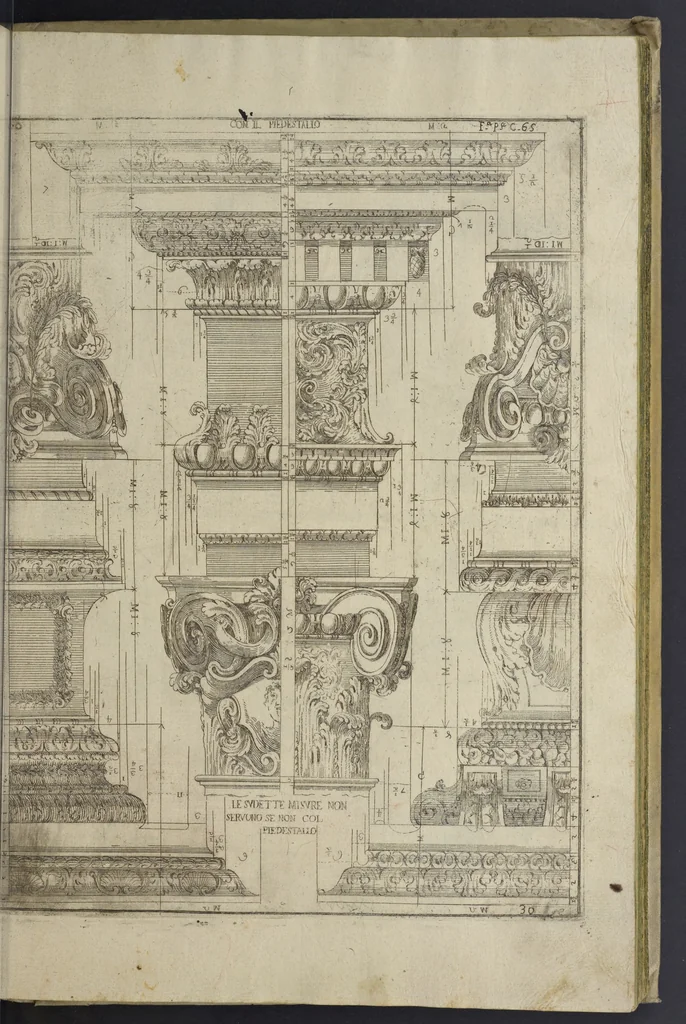 An illustration from L'architettura civile : preparata sú la geometria, e ridotta alle prospettive : considerazioni pratiche, 1711, leaf 154
