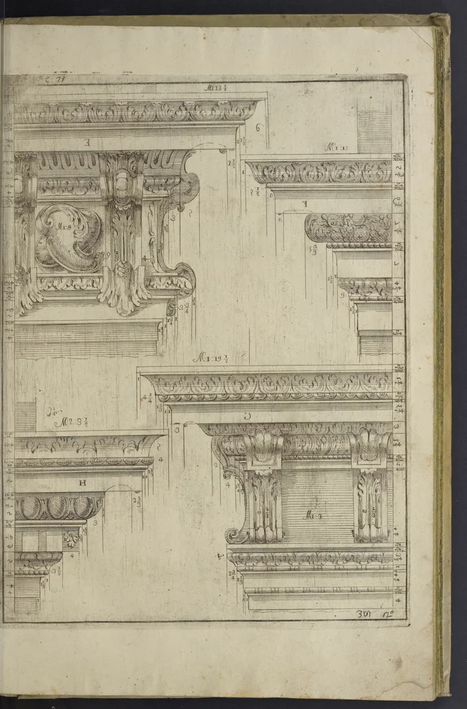 An illustration from L'architettura civile : preparata sú la geometria, e ridotta alle prospettive : considerazioni pratiche, 1711, leaf 176