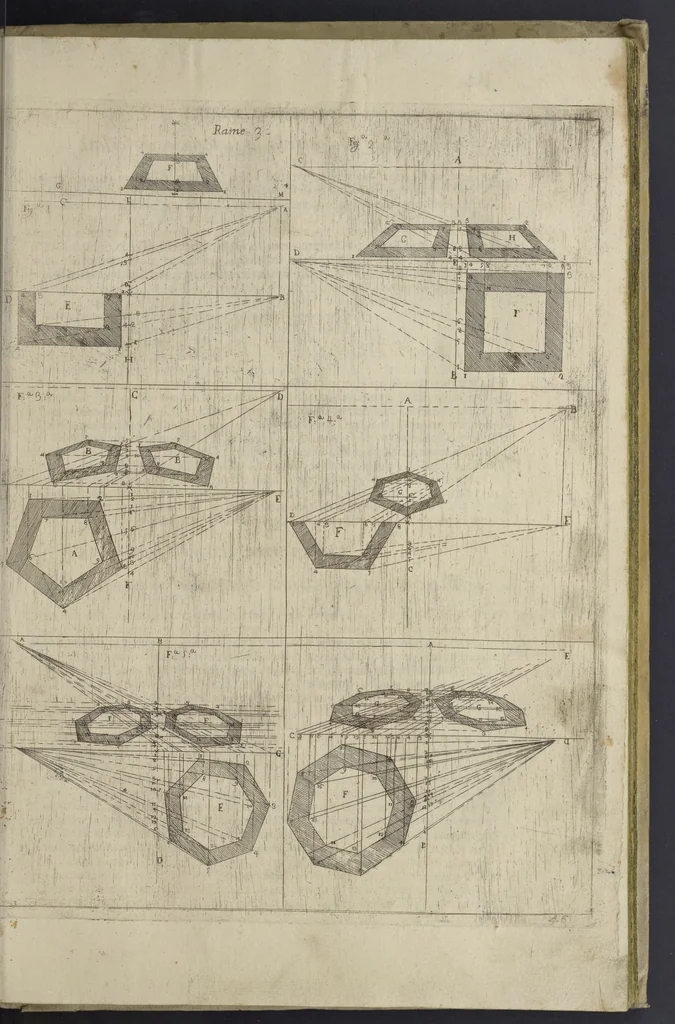 An illustration from L'architettura civile : preparata sú la geometria, e ridotta alle prospettive : considerazioni pratiche, 1711, leaf 200