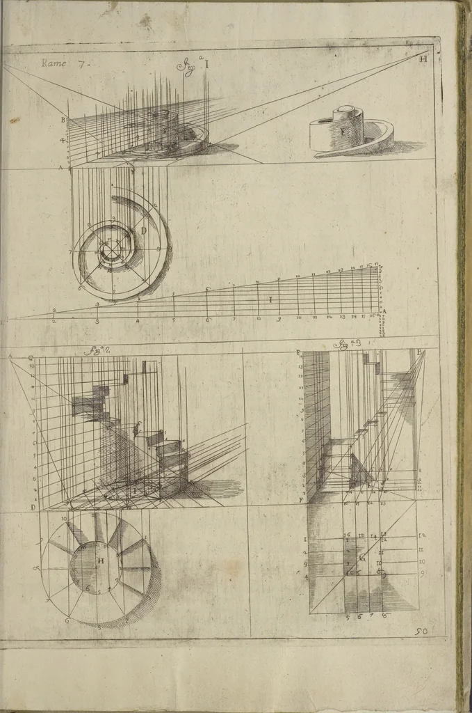 An illustration from L'architettura civile : preparata sú la geometria, e ridotta alle prospettive : considerazioni pratiche, 1711, leaf 220