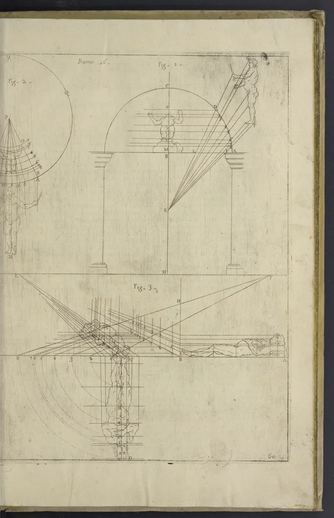 An illustration from L'architettura civile : preparata sú la geometria, e ridotta alle prospettive : considerazioni pratiche, 1711, leaf 266