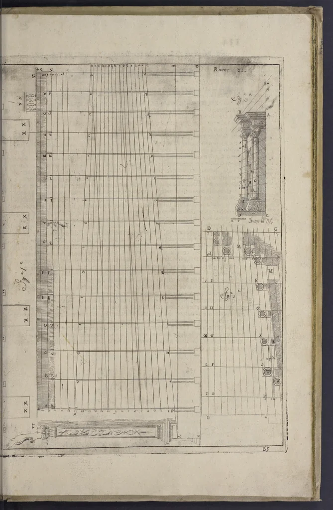 An illustration from L'architettura civile : preparata sú la geometria, e ridotta alle prospettive : considerazioni pratiche, 1711, leaf 290