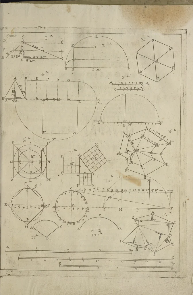 An illustration from L'architettura civile : preparata sú la geometria, e ridotta alle prospettive : considerazioni pratiche, 1711, leaf 48