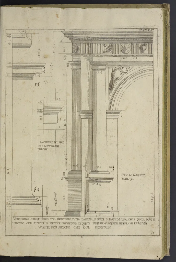 An illustration from L'architettura civile : preparata sú la geometria, e ridotta alle prospettive : considerazioni pratiche, 1711, leaf 86