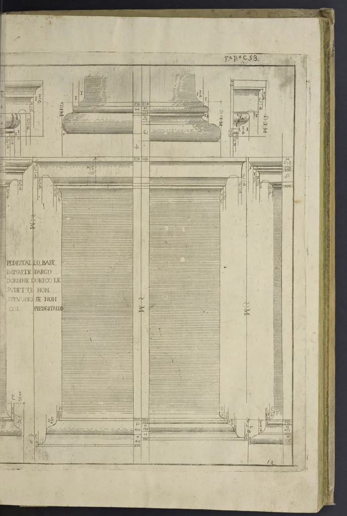 An illustration from L'architettura civile : preparata sú la geometria, e ridotta alle prospettive : considerazioni pratiche, 1711, leaf 88