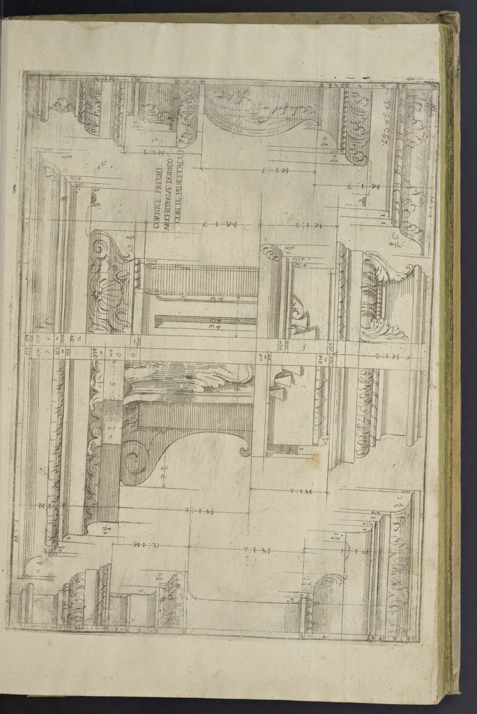 An illustration from L'architettura civile : preparata sú la geometria, e ridotta alle prospettive : considerazioni pratiche, 1711, leaf 90
