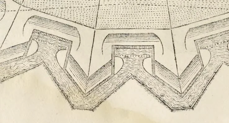 An illustration from La fortification demonstree et reduicte en art, 1620, leaf 101