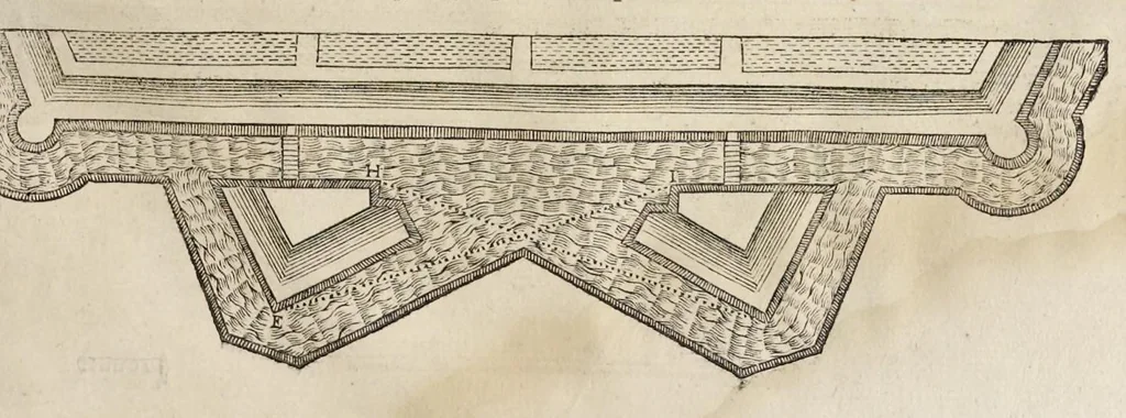 An illustration from La fortification demonstree et reduicte en art, 1620, leaf 138
