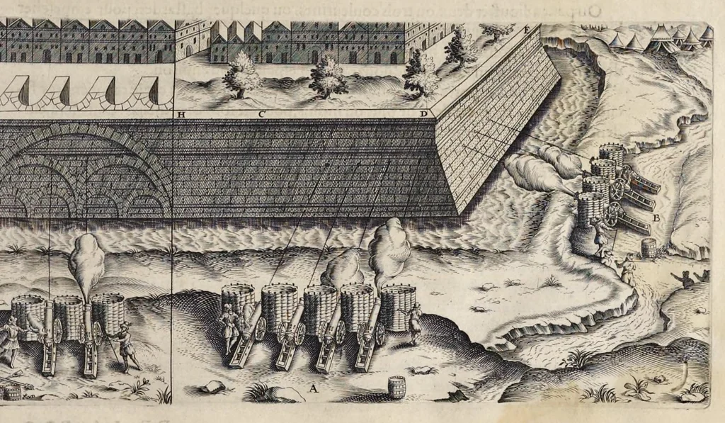 An illustration from La fortification demonstree et reduicte en art, 1620, leaf 26