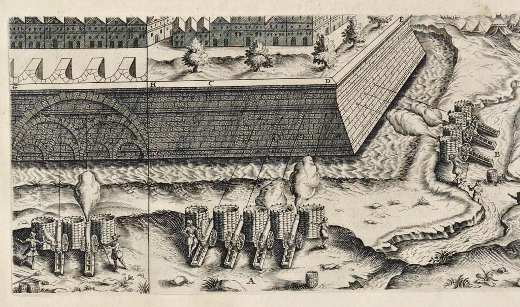 An illustration from La fortification demonstree et reduicte en art, 1620, leaf 33