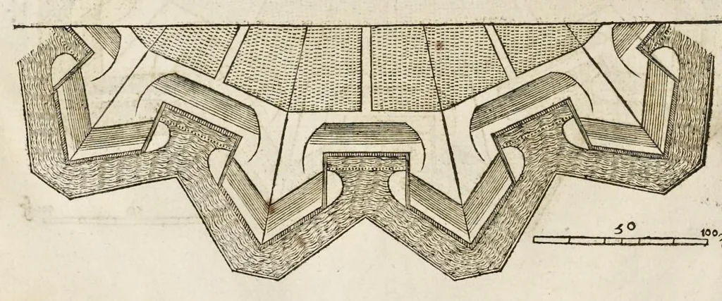 An illustration from La fortification demonstree et reduicte en art, 1620, leaf 95