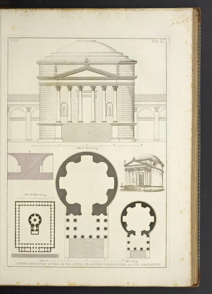An illustration from L'architettura antica descritta e dimostrata coi monumenti ... : opera divisa in tre sezioni risguardanti la storia, la teorica, e le pratiche dell' architettura egiziana, greca e romana, 1830, leaf 116