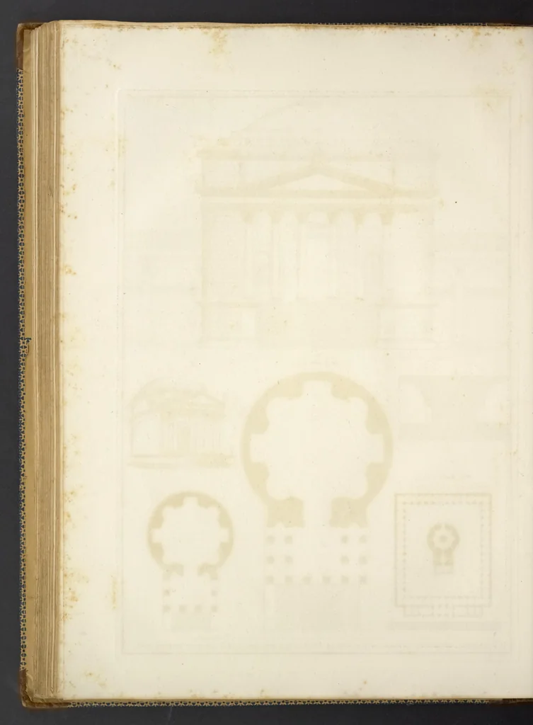 An illustration from L'architettura antica descritta e dimostrata coi monumenti ... : opera divisa in tre sezioni risguardanti la storia, la teorica, e le pratiche dell' architettura egiziana, greca e romana, 1830, leaf 117