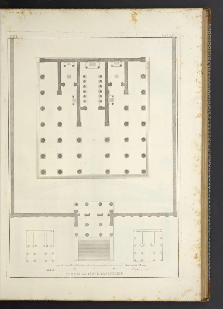 An illustration from L'architettura antica descritta e dimostrata coi monumenti ... : opera divisa in tre sezioni risguardanti la storia, la teorica, e le pratiche dell' architettura egiziana, greca e romana, 1830, leaf 118