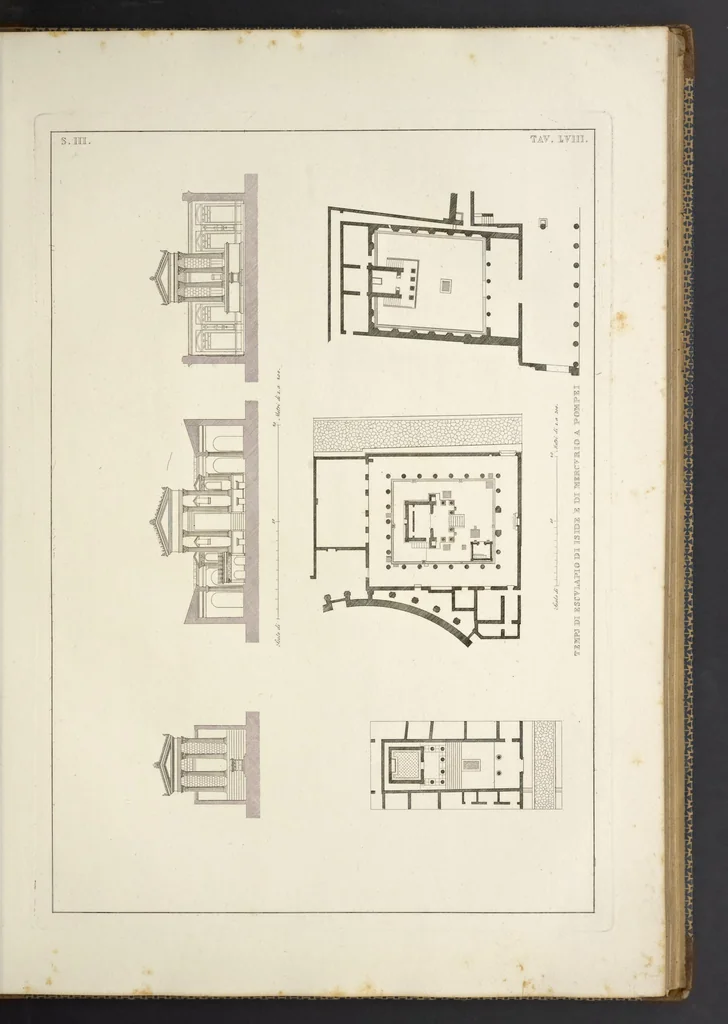 An illustration from L'architettura antica descritta e dimostrata coi monumenti ... : opera divisa in tre sezioni risguardanti la storia, la teorica, e le pratiche dell' architettura egiziana, greca e romana, 1830, leaf 130