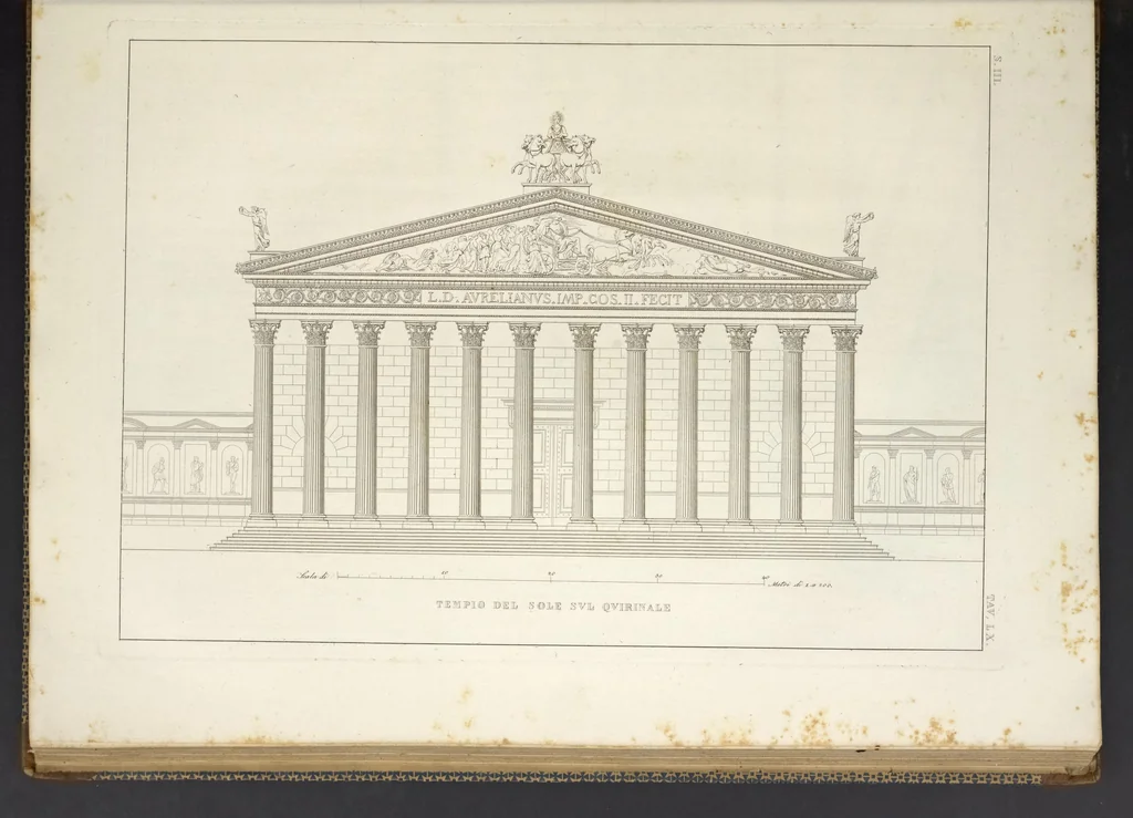 An illustration from L'architettura antica descritta e dimostrata coi monumenti ... : opera divisa in tre sezioni risguardanti la storia, la teorica, e le pratiche dell' architettura egiziana, greca e romana, 1830, leaf 136