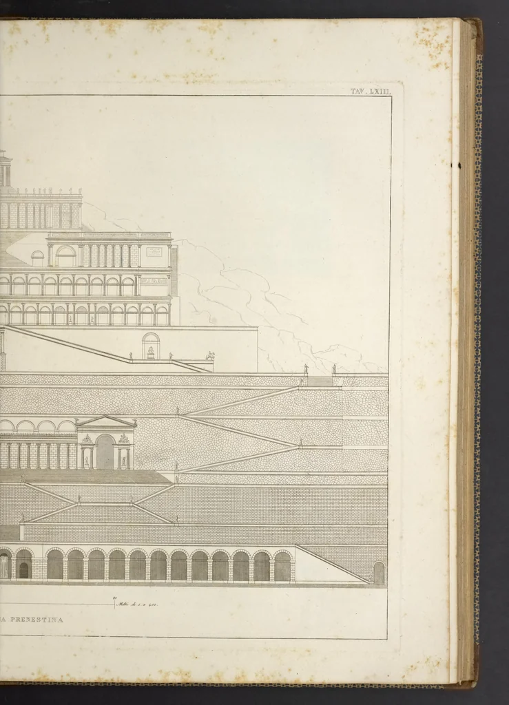 An illustration from L'architettura antica descritta e dimostrata coi monumenti ... : opera divisa in tre sezioni risguardanti la storia, la teorica, e le pratiche dell' architettura egiziana, greca e romana, 1830, leaf 146