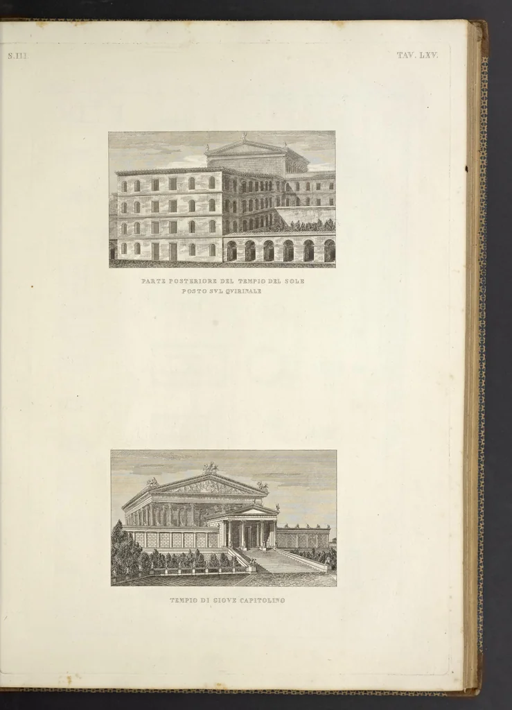 An illustration from L'architettura antica descritta e dimostrata coi monumenti ... : opera divisa in tre sezioni risguardanti la storia, la teorica, e le pratiche dell' architettura egiziana, greca e romana, 1830, leaf 150