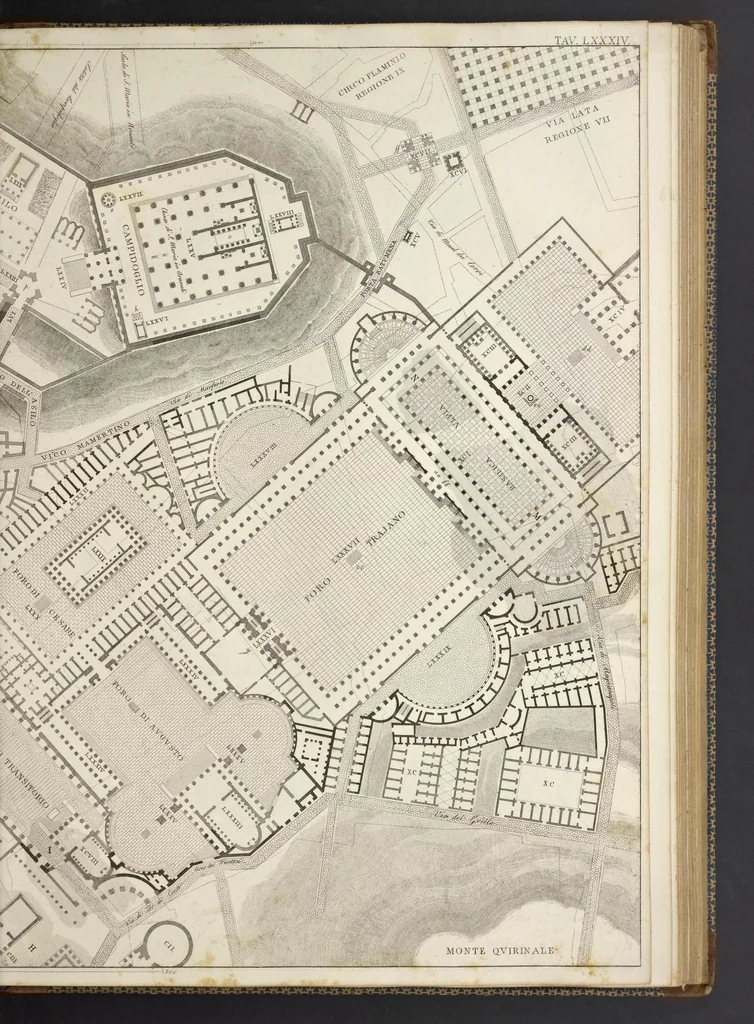 An illustration from L'architettura antica descritta e dimostrata coi monumenti ... : opera divisa in tre sezioni risguardanti la storia, la teorica, e le pratiche dell' architettura egiziana, greca e romana, 1830, leaf 190