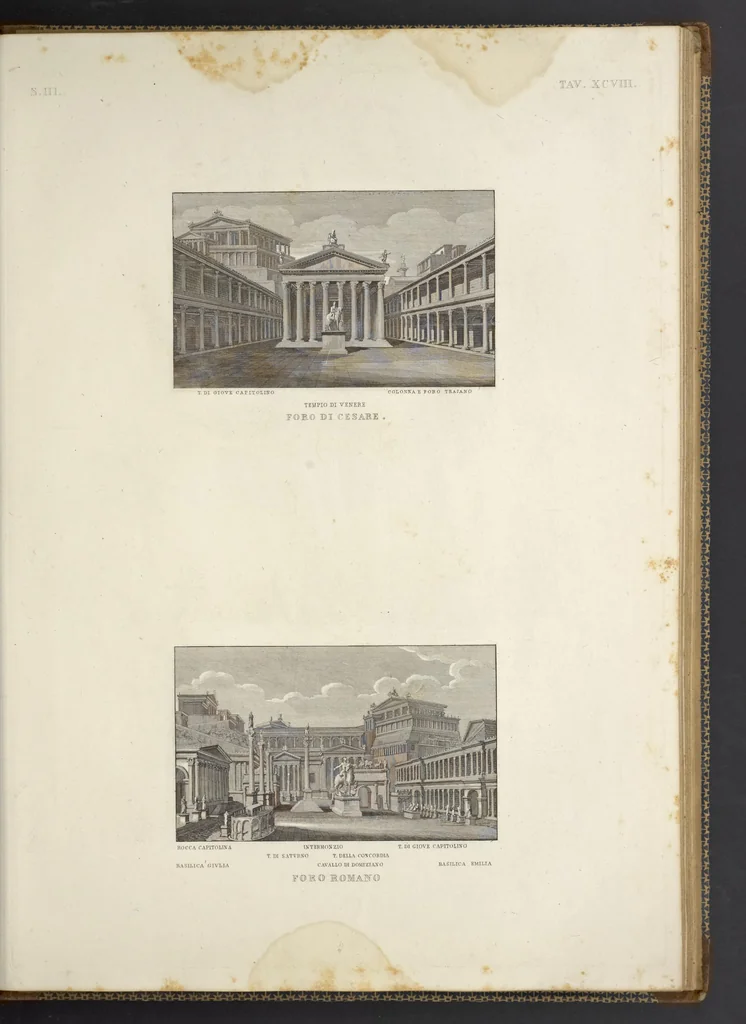 An illustration from L'architettura antica descritta e dimostrata coi monumenti ... : opera divisa in tre sezioni risguardanti la storia, la teorica, e le pratiche dell' architettura egiziana, greca e romana, 1830, leaf 224