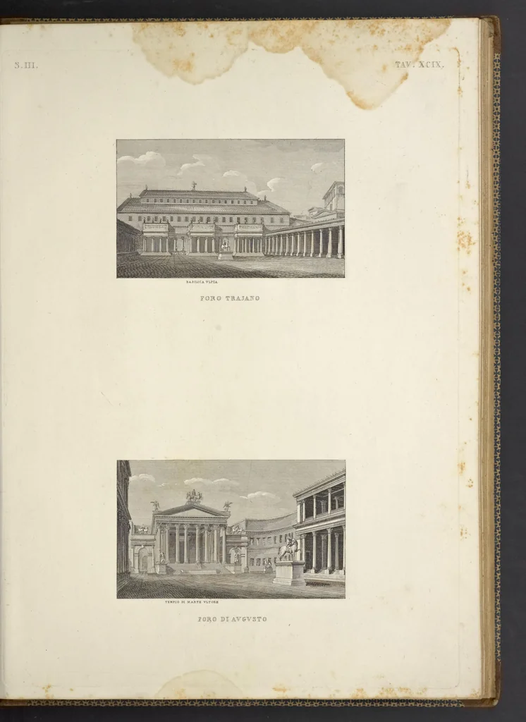An illustration from L'architettura antica descritta e dimostrata coi monumenti ... : opera divisa in tre sezioni risguardanti la storia, la teorica, e le pratiche dell' architettura egiziana, greca e romana, 1830, leaf 226
