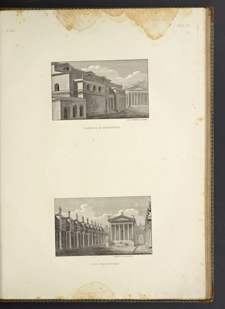 An illustration from L'architettura antica descritta e dimostrata coi monumenti ... : opera divisa in tre sezioni risguardanti la storia, la teorica, e le pratiche dell' architettura egiziana, greca e romana, 1830, leaf 228