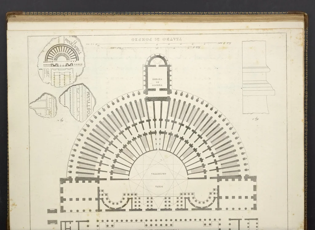 An illustration from L'architettura antica descritta e dimostrata coi monumenti ... : opera divisa in tre sezioni risguardanti la storia, la teorica, e le pratiche dell' architettura egiziana, greca e romana, 1830, leaf 232
