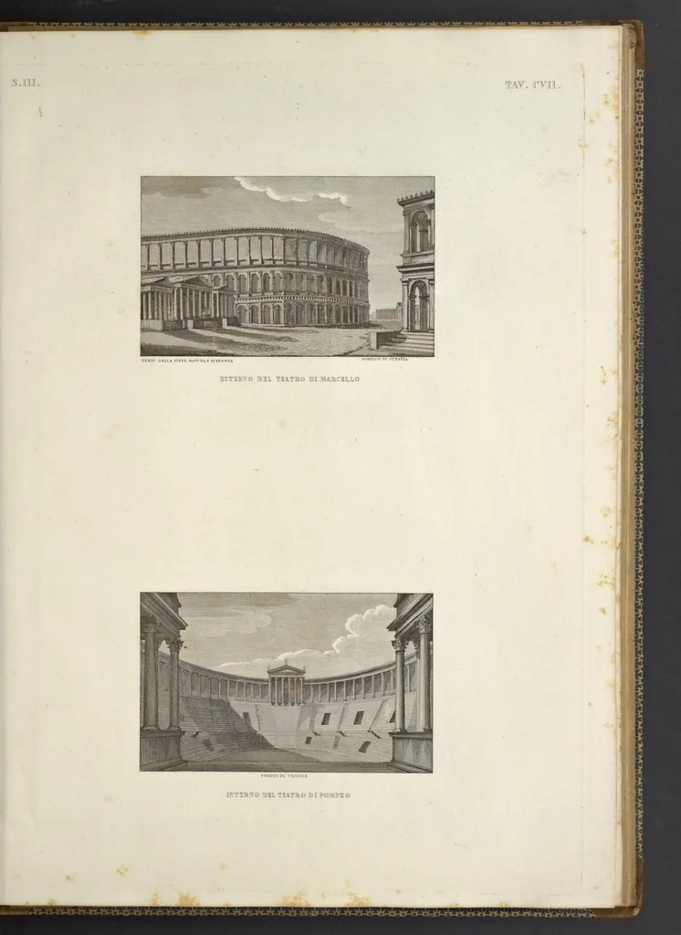 An illustration from L'architettura antica descritta e dimostrata coi monumenti ... : opera divisa in tre sezioni risguardanti la storia, la teorica, e le pratiche dell' architettura egiziana, greca e romana, 1830, leaf 248