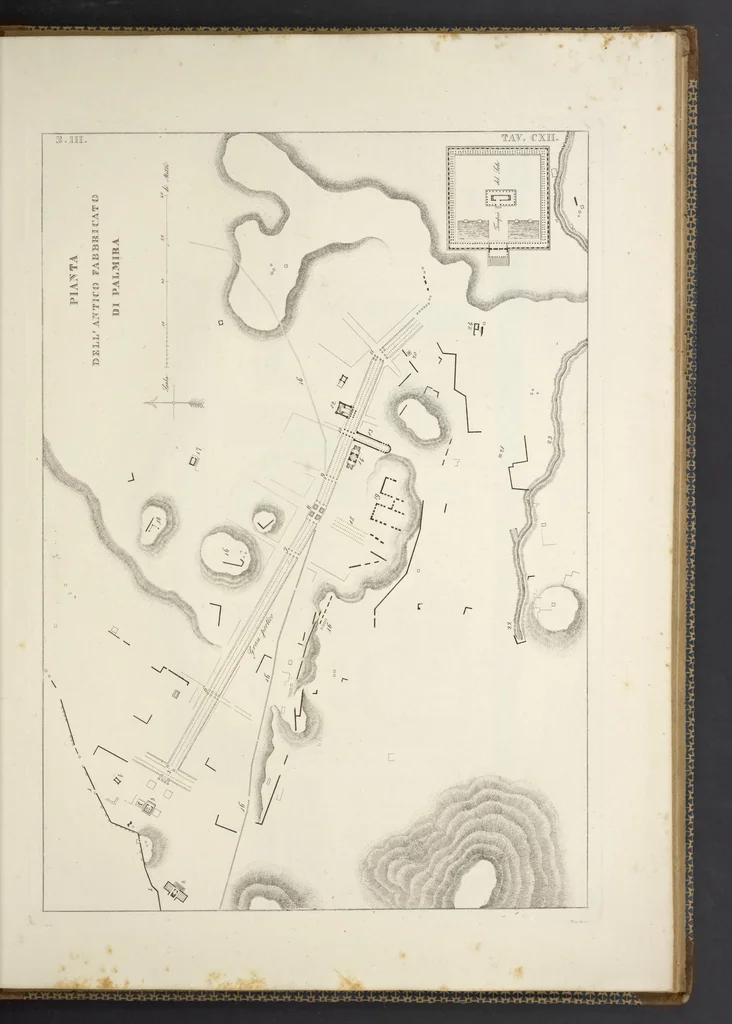 An illustration from L'architettura antica descritta e dimostrata coi monumenti ... : opera divisa in tre sezioni risguardanti la storia, la teorica, e le pratiche dell' architettura egiziana, greca e romana, 1830, leaf 258