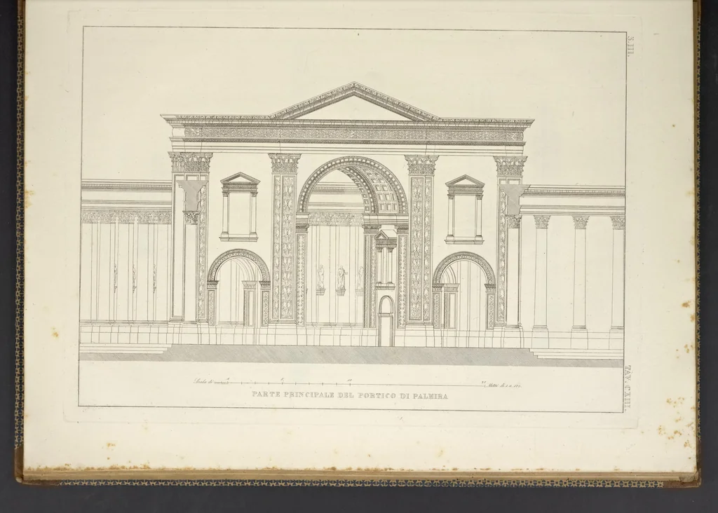 An illustration from L'architettura antica descritta e dimostrata coi monumenti ... : opera divisa in tre sezioni risguardanti la storia, la teorica, e le pratiche dell' architettura egiziana, greca e romana, 1830, leaf 260