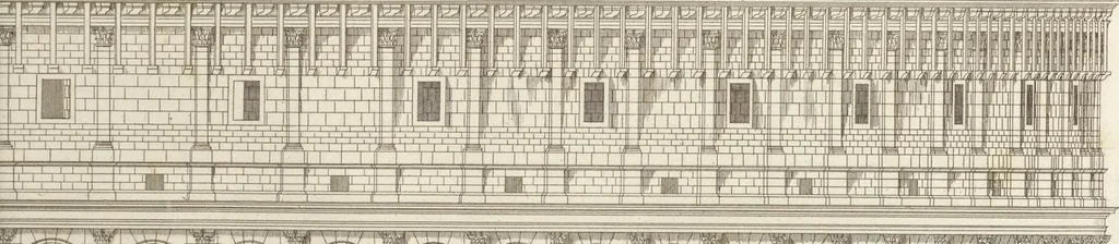 An illustration from L'architettura antica descritta e dimostrata coi monumenti ... : opera divisa in tre sezioni risguardanti la storia, la teorica, e le pratiche dell' architettura egiziana, greca e romana, 1830, leaf 270