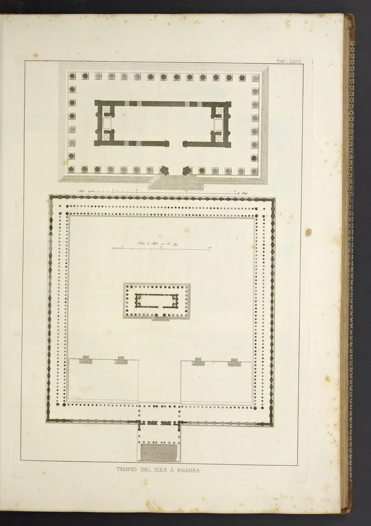 An illustration from L'architettura antica descritta e dimostrata coi monumenti ... : opera divisa in tre sezioni risguardanti la storia, la teorica, e le pratiche dell' architettura egiziana, greca e romana, 1830, leaf 68