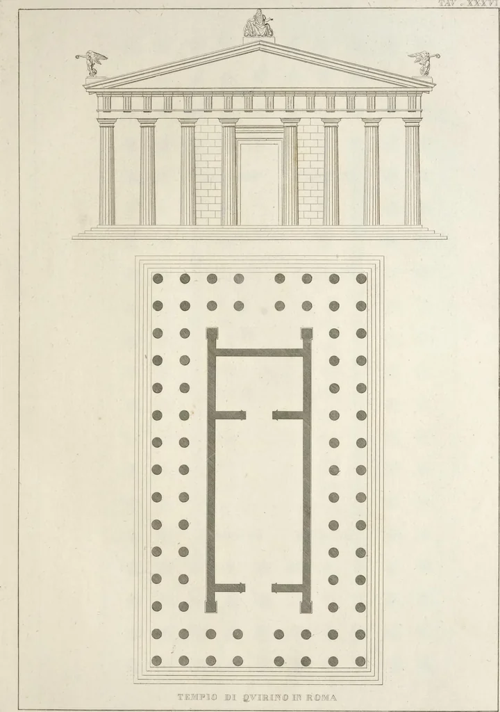 An illustration from L'architettura antica descritta e dimostrata coi monumenti ... : opera divisa in tre sezioni risguardanti la storia, la teorica, e le pratiche dell' architettura egiziana, greca e romana, 1830, leaf 86