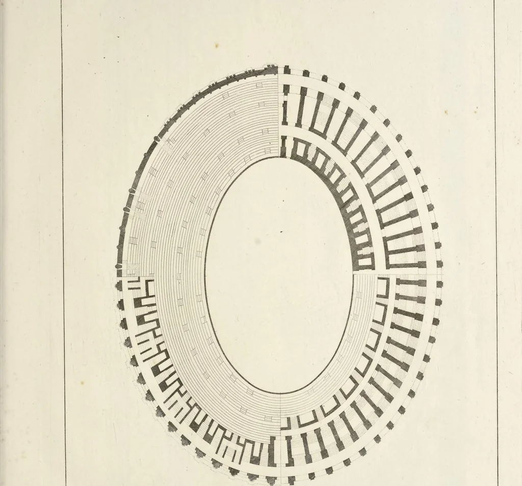 An illustration from L'architettura antica descritta e dimostrata coi monumenti ... : opera divisa in tre sezioni risguardanti la storia, la teorica, e le pratiche dell' architettura egiziana, greca e romana, 1830, leaf 10