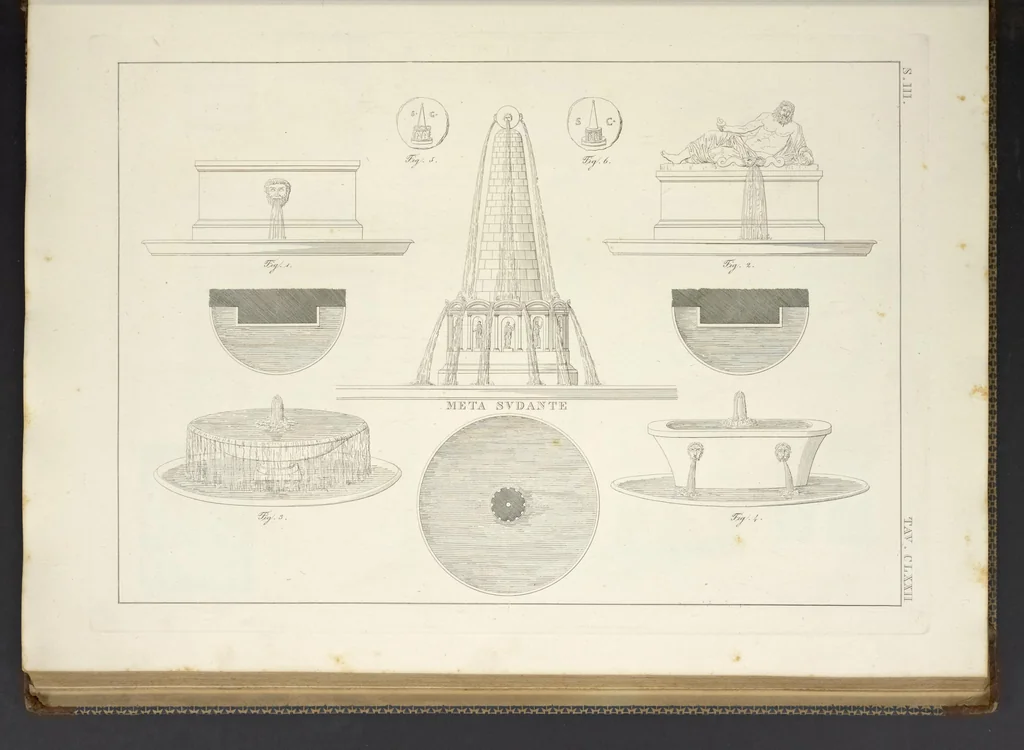 An illustration from L'architettura antica descritta e dimostrata coi monumenti ... : opera divisa in tre sezioni risguardanti la storia, la teorica, e le pratiche dell' architettura egiziana, greca e romana, 1830, leaf 114