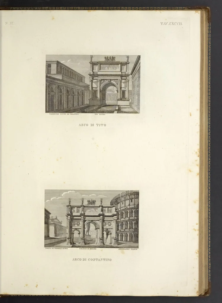 An illustration from L'architettura antica descritta e dimostrata coi monumenti ... : opera divisa in tre sezioni risguardanti la storia, la teorica, e le pratiche dell' architettura egiziana, greca e romana, 1830, leaf 164