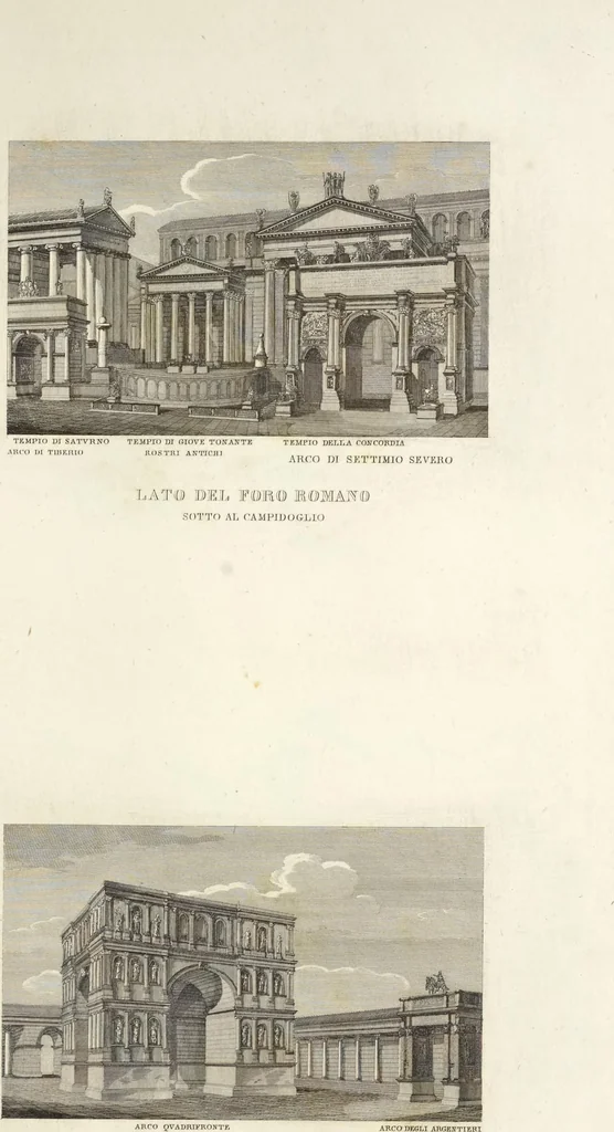 An illustration from L'architettura antica descritta e dimostrata coi monumenti ... : opera divisa in tre sezioni risguardanti la storia, la teorica, e le pratiche dell' architettura egiziana, greca e romana, 1830, leaf 166