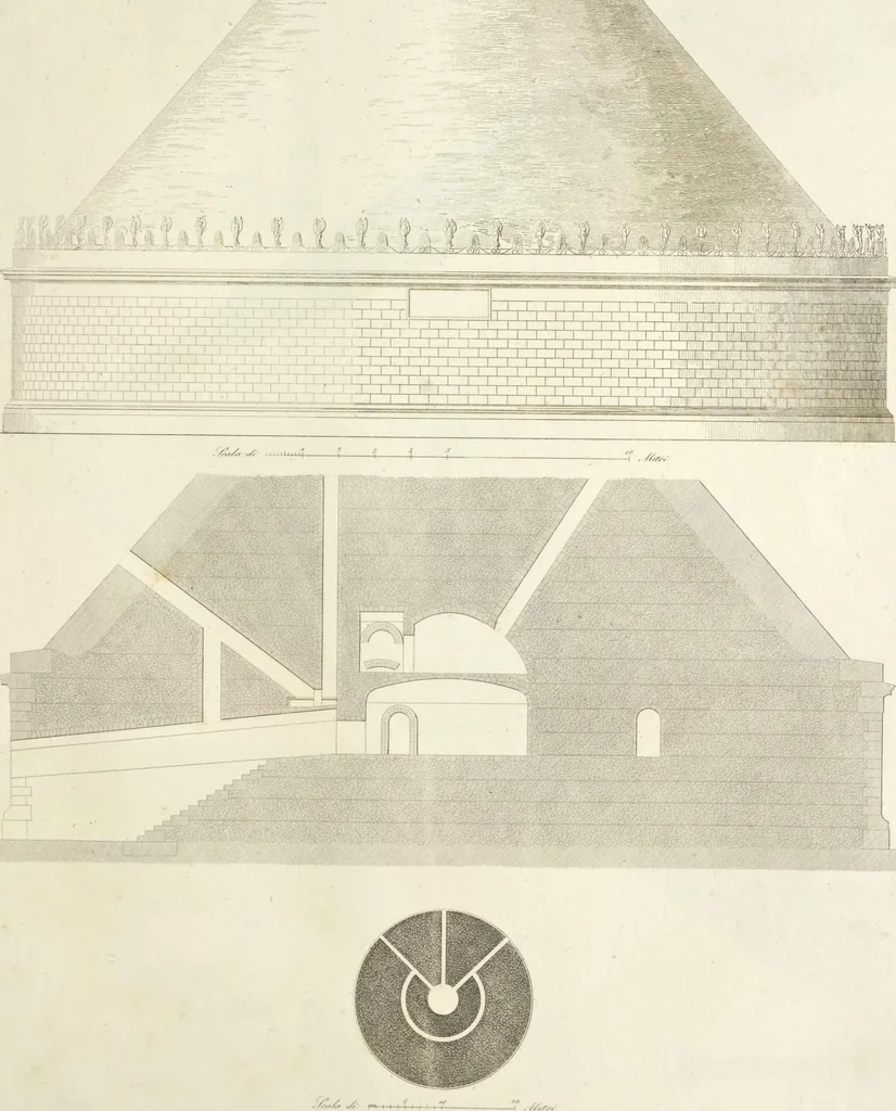 An illustration from L'architettura antica descritta e dimostrata coi monumenti ... : opera divisa in tre sezioni risguardanti la storia, la teorica, e le pratiche dell' architettura egiziana, greca e romana, 1830, leaf 188