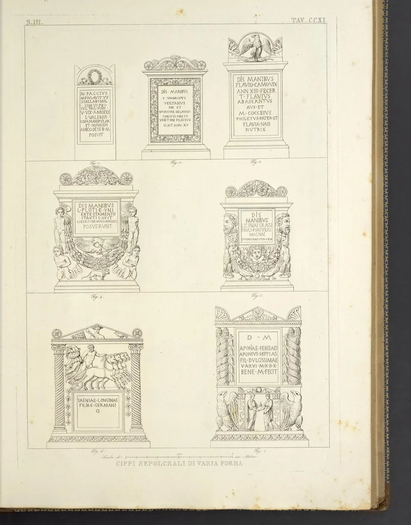 An illustration from L'architettura antica descritta e dimostrata coi monumenti ... : opera divisa in tre sezioni risguardanti la storia, la teorica, e le pratiche dell' architettura egiziana, greca e romana, 1830, leaf 192