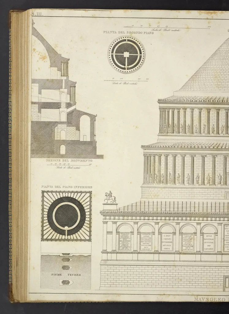 An illustration from L'architettura antica descritta e dimostrata coi monumenti ... : opera divisa in tre sezioni risguardanti la storia, la teorica, e le pratiche dell' architettura egiziana, greca e romana, 1830, leaf 219