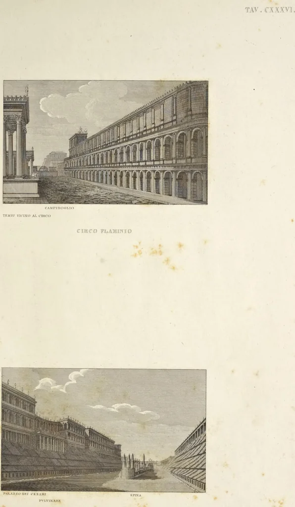 An illustration from L'architettura antica descritta e dimostrata coi monumenti ... : opera divisa in tre sezioni risguardanti la storia, la teorica, e le pratiche dell' architettura egiziana, greca e romana, 1830, leaf 22