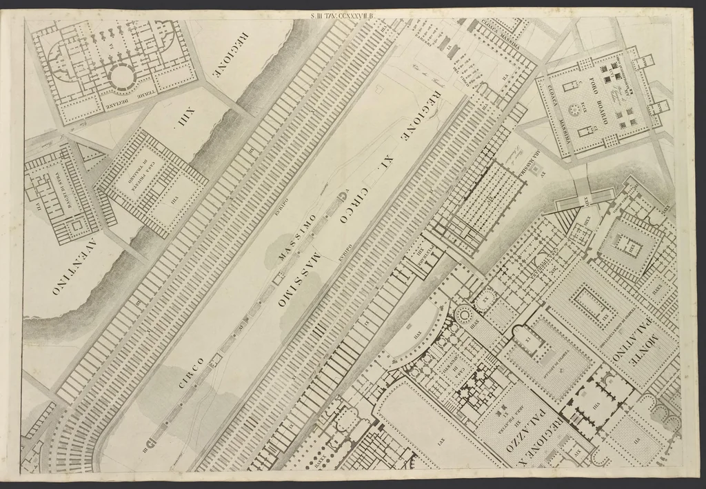 An illustration from L'architettura antica descritta e dimostrata coi monumenti ... : opera divisa in tre sezioni risguardanti la storia, la teorica, e le pratiche dell' architettura egiziana, greca e romana, 1830, leaf 250