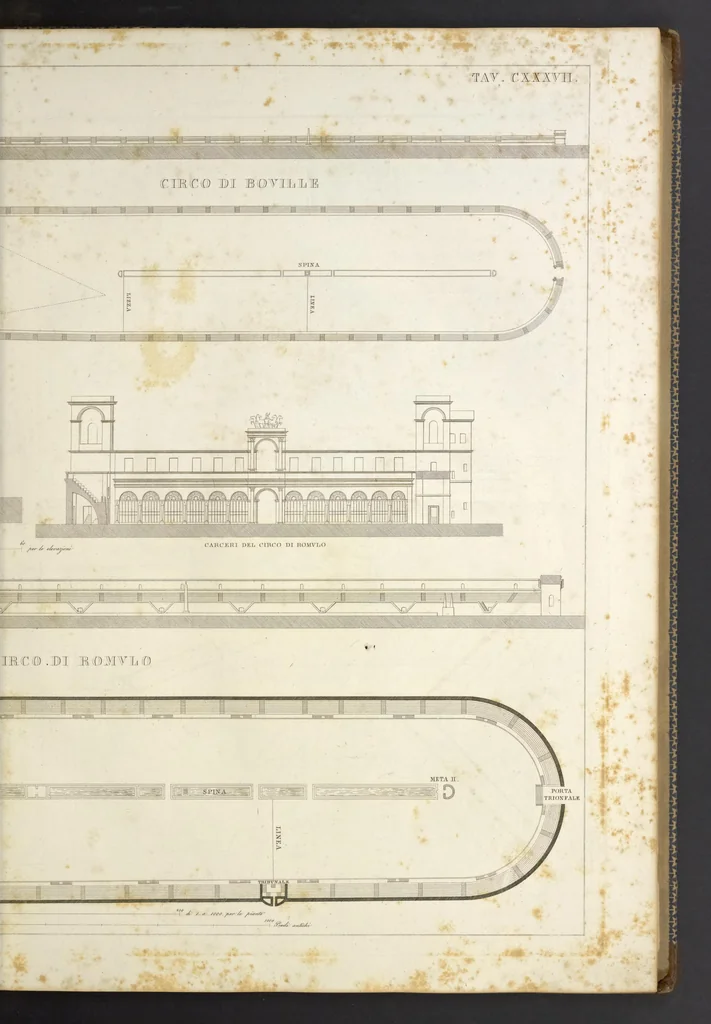 An illustration from L'architettura antica descritta e dimostrata coi monumenti ... : opera divisa in tre sezioni risguardanti la storia, la teorica, e le pratiche dell' architettura egiziana, greca e romana, 1830, leaf 26