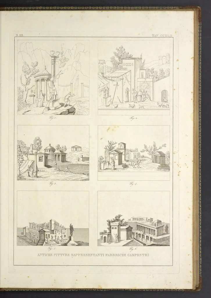 An illustration from L'architettura antica descritta e dimostrata coi monumenti ... : opera divisa in tre sezioni risguardanti la storia, la teorica, e le pratiche dell' architettura egiziana, greca e romana, 1830, leaf 260